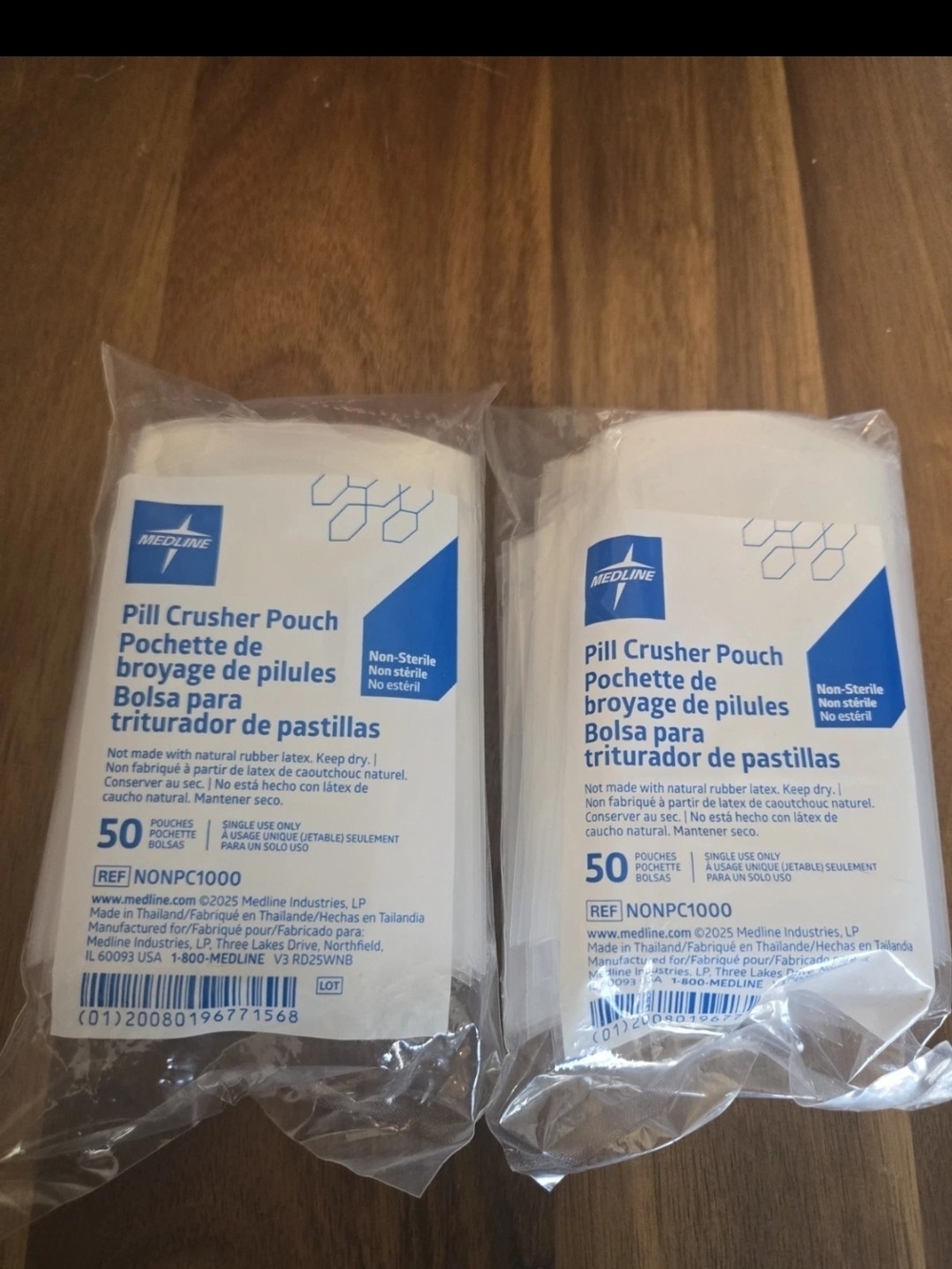 White Pill Crusher Pouch - Two Pack of 50 Each, 100 Total